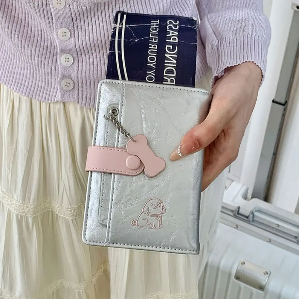 Card Holder PU Passport Bag Cute Puppy Passport Cover Travel Wallet Multifunctional Purse Card Storage Bag Travel Accessories thumbnail 4