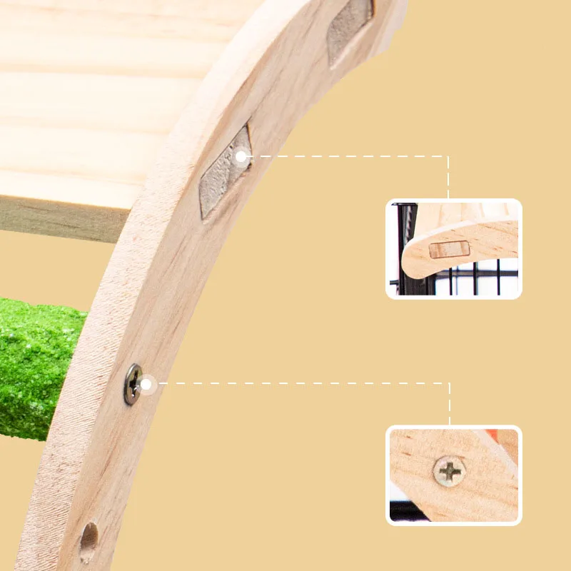 Colorful Wooden Ladder Parrot Toy, Pet Climbing Ladder, Bird Swing & Grinding Perch, Cage Accessories for Parakeet, thumbnail 5
