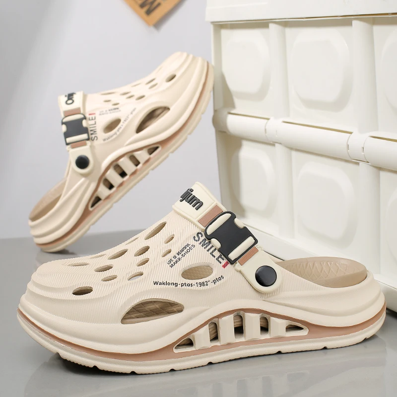 Summer Men's Beach Clogs Outdoor Sandals Comfortable Slippers EVA Slides For Men Casual Garden Shoes Male Women Beach Slippers thumbnail 2
