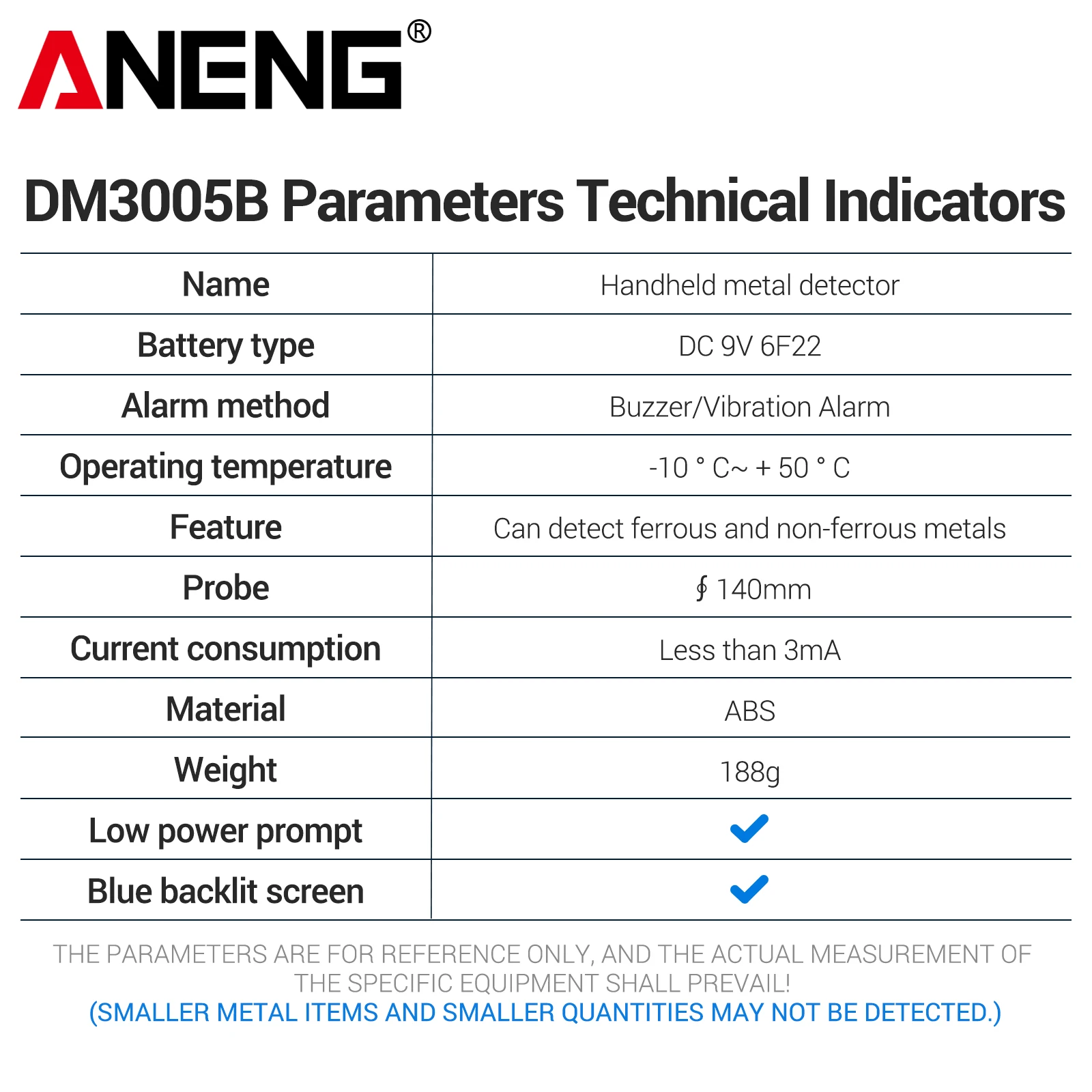 ANENG DM3005B Handheld Metal Detector Professional Security Inspection Tool Detect Ferrous & Non-Ferrous Metals High Sensitivity thumbnail 5