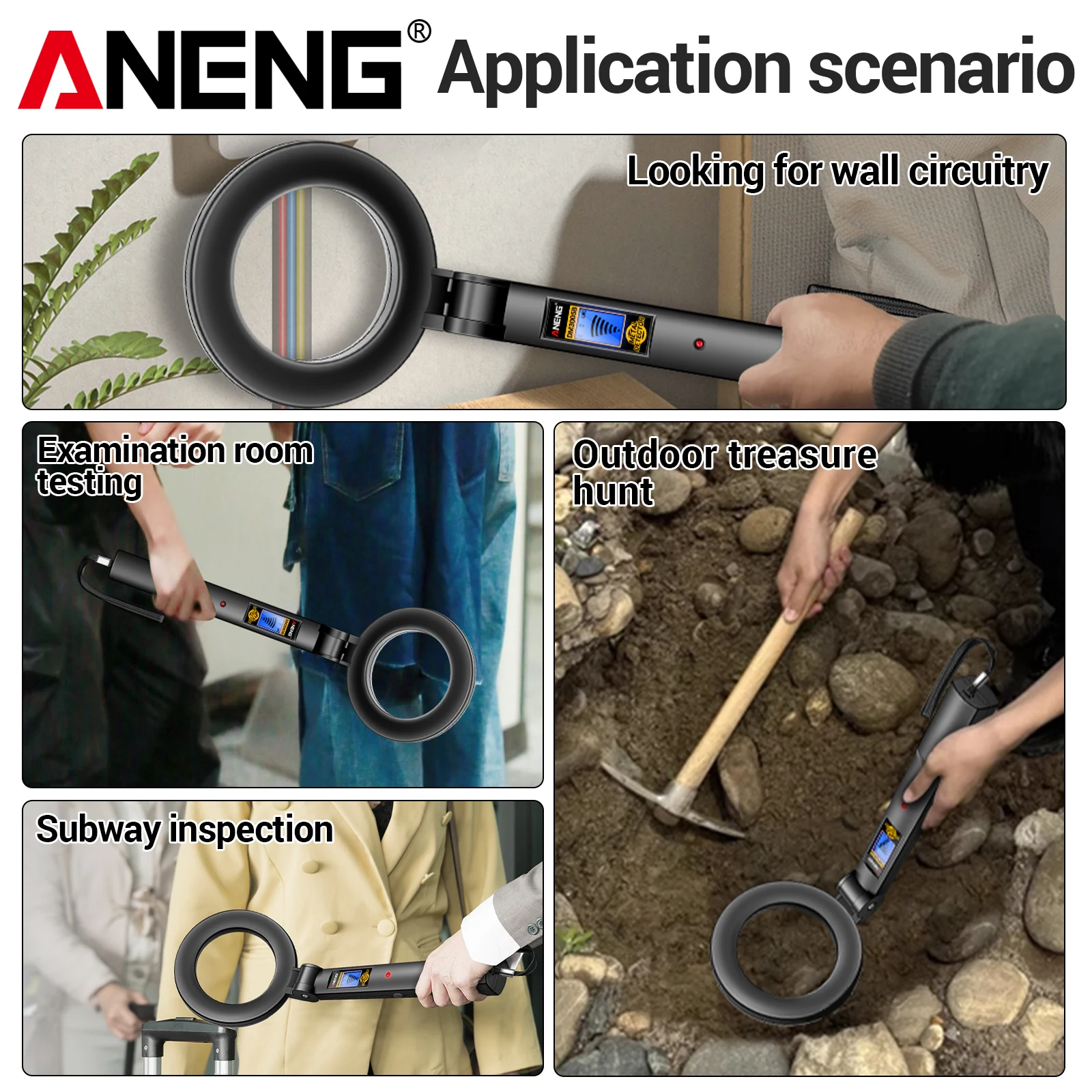 ANENG DM3005B Handheld Metal Detector Professional Security Inspection Tool Detect Ferrous & Non-Ferrous Metals High Sensitivity thumbnail 3