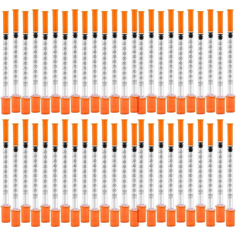 45-Pack of 0.5/1ml Disposable Veterinary Syringes with Needles for Pets and Farm Animals thumbnail 4