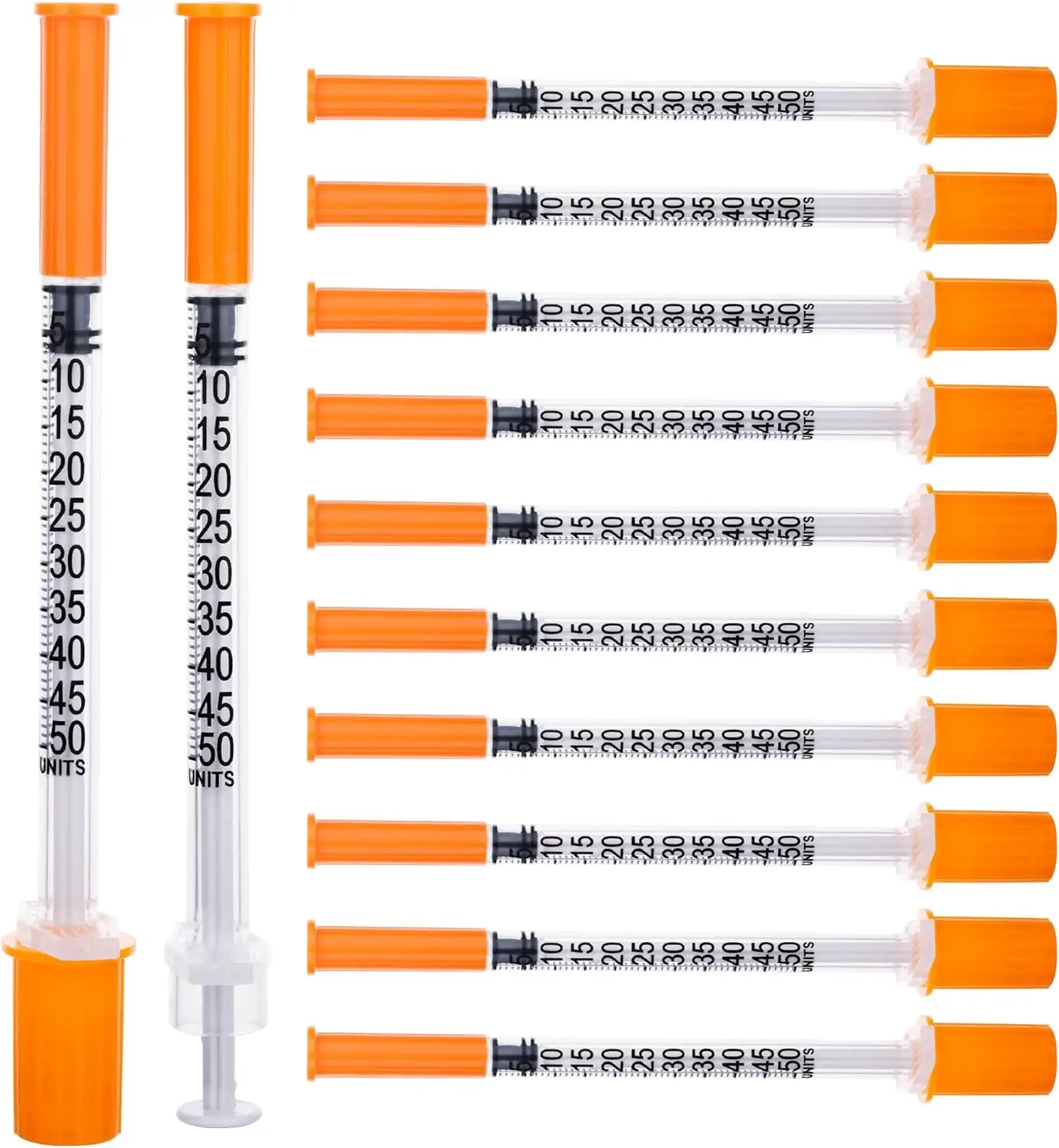 45-Pack of 0.5/1ml Disposable Veterinary Syringes with Needles for Pets and Farm Animals thumbnail 3