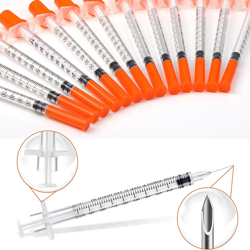 45-Pack of 0.5/1ml Disposable Veterinary Syringes with Needles for Pets and Farm Animals thumbnail 6