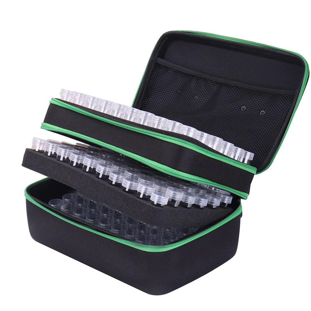 180/210/240/81/60/30 Bottles Storage Box 5D Diamond Painting Accessories Tools Container Green Bag Carry Case Embroidery Mosaic thumbnail 3