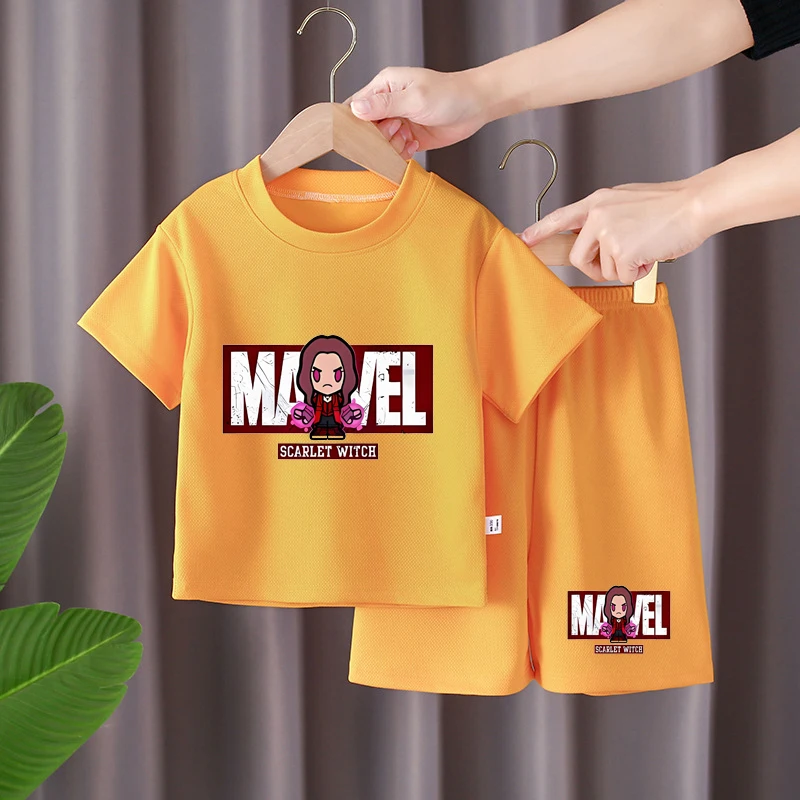 Summer 2-Piece Set Kids Clothes Boys & Girls Teenage Boy Printed Tracksuit Casual Outfit with Top And Shorts for Children thumbnail 5