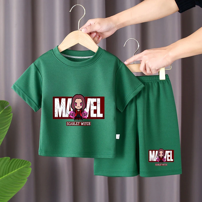 Summer 2-Piece Set Kids Clothes Boys & Girls Teenage Boy Printed Tracksuit Casual Outfit with Top And Shorts for Children thumbnail 3