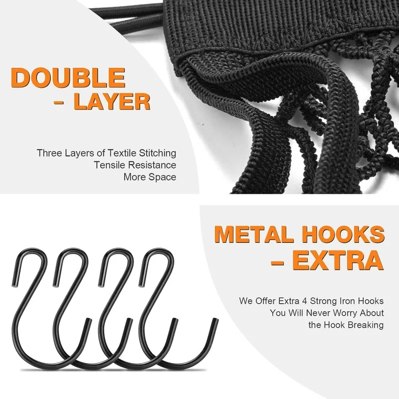 1 Piece Motorcycle, Electric Bicycle Luggage Net, Helmet, Miscellaneous Items, Mesh Bag, Strap, Elastic Mesh Bag, Helmet Net thumbnail 3