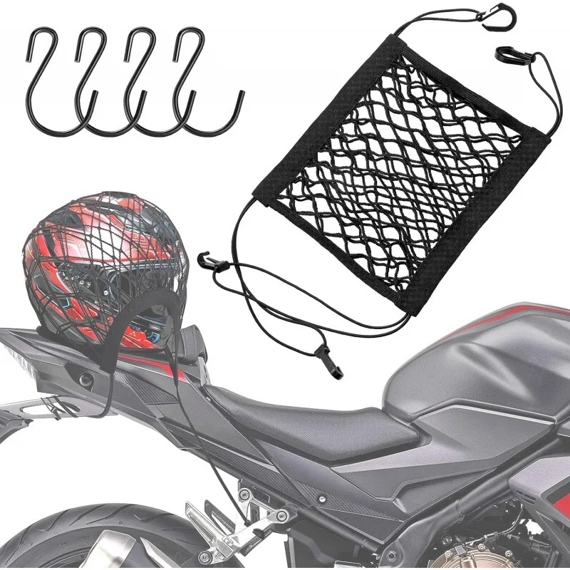 1 Piece Motorcycle, Electric Bicycle Luggage Net, Helmet, Miscellaneous Items, Mesh Bag, Strap, Elastic Mesh Bag, Helmet Net thumbnail 2