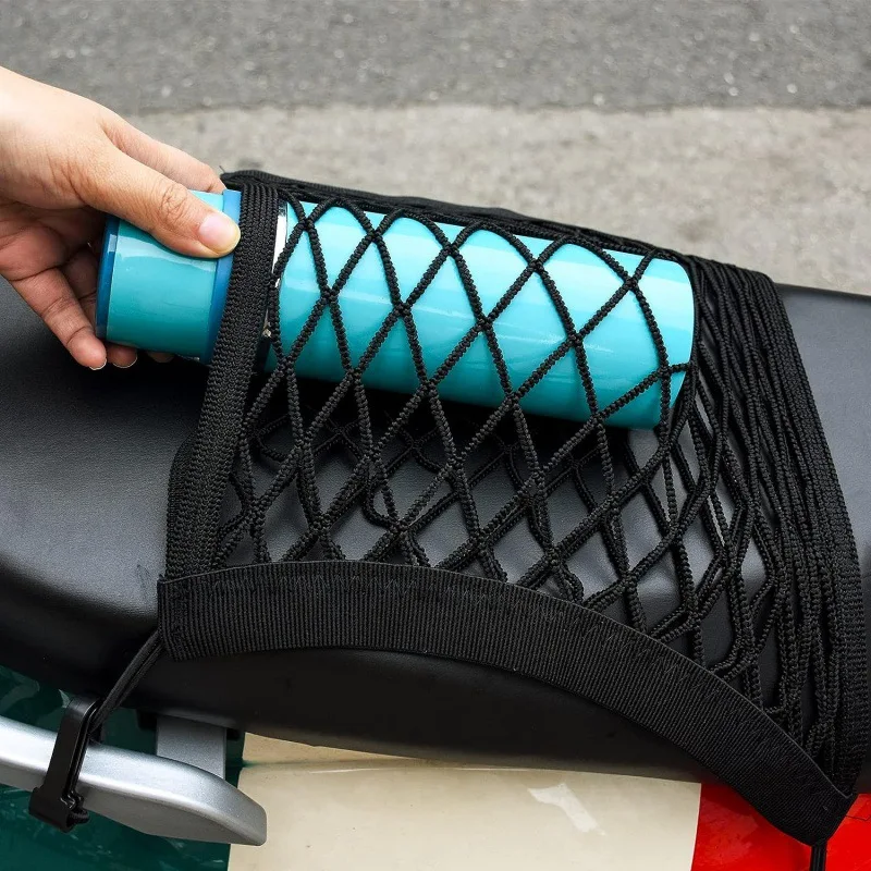 1 Piece Motorcycle, Electric Bicycle Luggage Net, Helmet, Miscellaneous Items, Mesh Bag, Strap, Elastic Mesh Bag, Helmet Net thumbnail 6