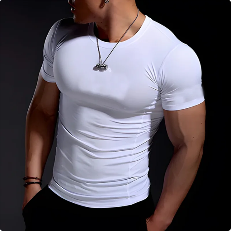 Men's Compression T-Shirt Summer Sportswear Running T shirt Elastic Quick Dry Sport Tops Tee Athletic Gym Workout T Shirts Men thumbnail 5