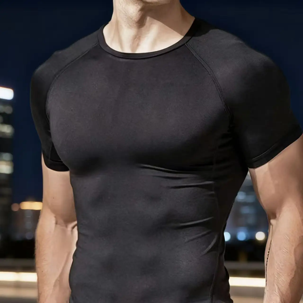 Men's Compression T-Shirt Summer Sportswear Running T shirt Elastic Quick Dry Sport Tops Tee Athletic Gym Workout T Shirts Men thumbnail 2