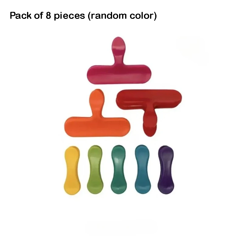8Pcs Rainbow Bag Clip，Folder, Multi-purpose Reusable Sealing Clips, Suitable for Kitchen Office, Paper, School Stationery thumbnail 6