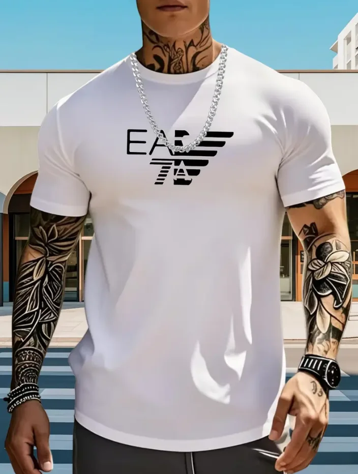 new style Fashionable Bestseller - Loose-Fitting Round-Neck Summer Cotton T-Shirt for Men and Women, Stylish and Breathable Top thumbnail 2