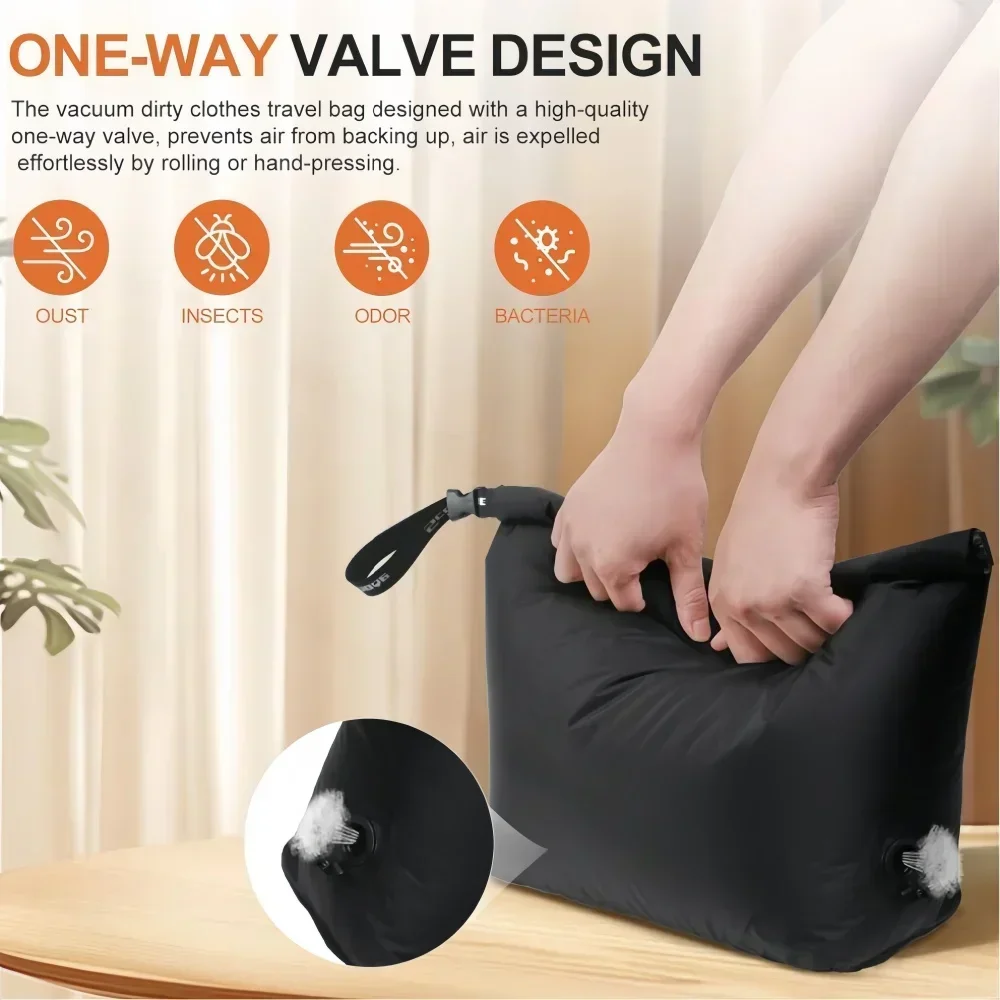 Hand Roll Compression Storage Bag Travel Luggage cubes Vacuum Bags 50% Space Save Reusable Clothes organizer Sealed Packing Bag thumbnail 3