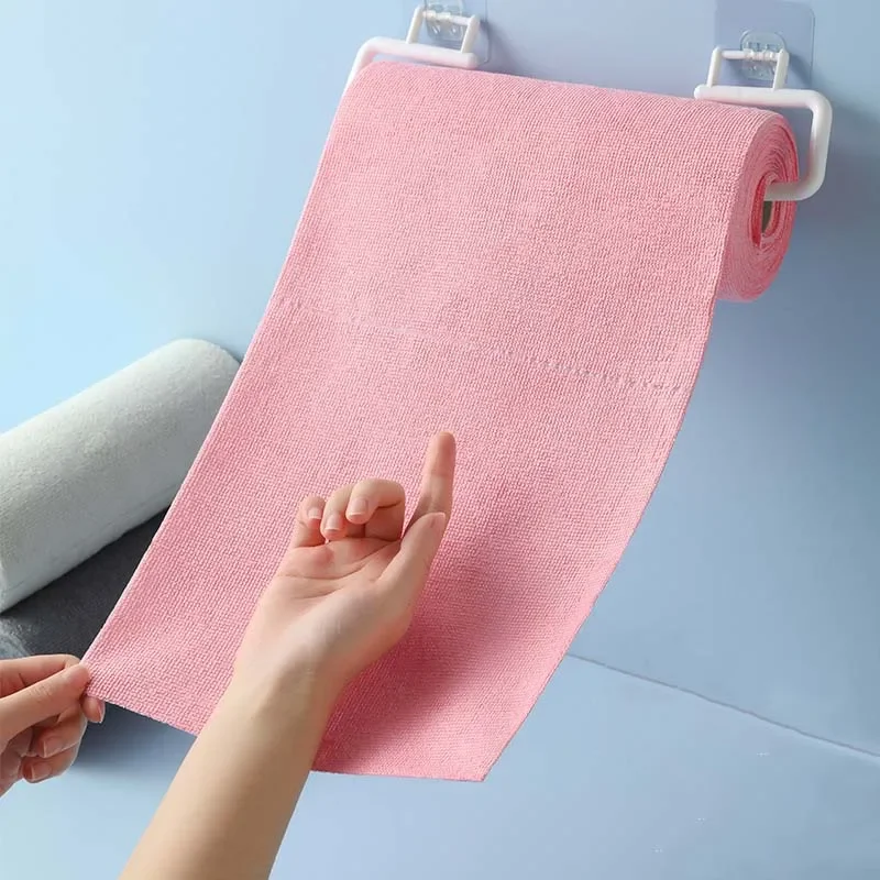 Tear Off Microfiber Cleaning Cloth Roll Kitchen Dish Towels Super Absorbent Quick Drying Rags Multi Purpose Household Cleaning thumbnail 4