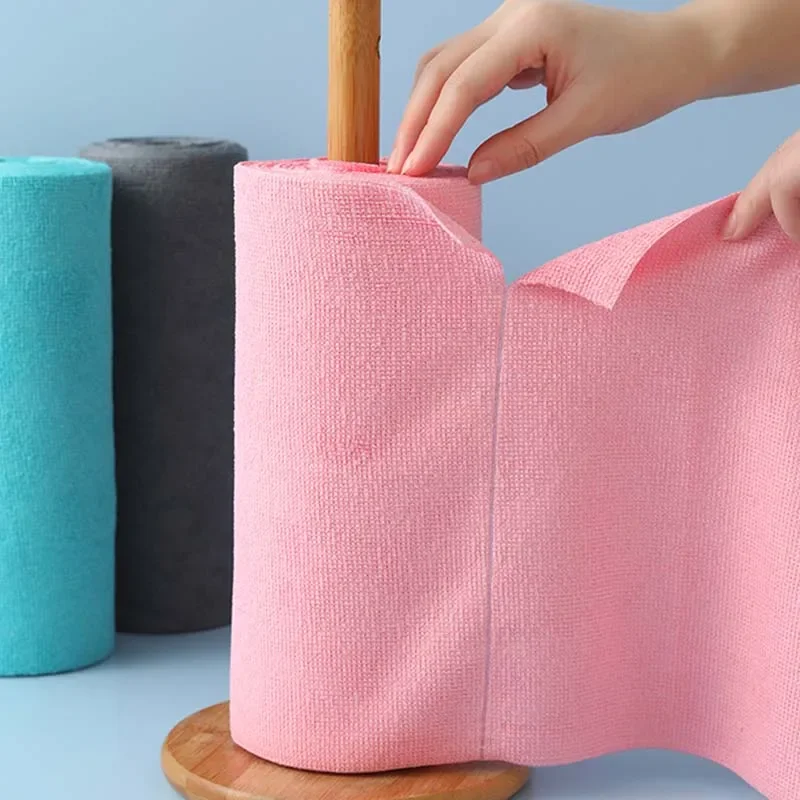 Tear Off Microfiber Cleaning Cloth Roll Kitchen Dish Towels Super Absorbent Quick Drying Rags Multi Purpose Household Cleaning thumbnail 2