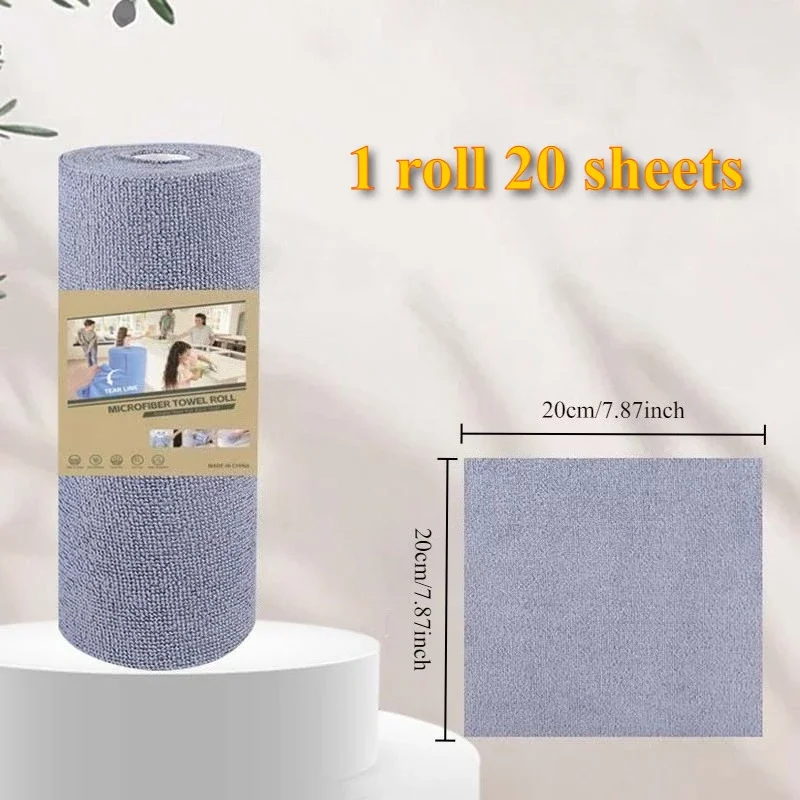 Tear Off Microfiber Cleaning Cloth Roll Kitchen Dish Towels Super Absorbent Quick Drying Rags Multi Purpose Household Cleaning thumbnail 6