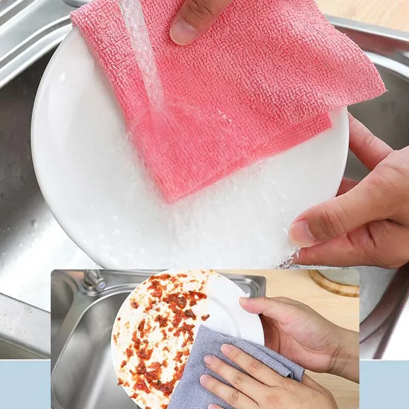 Tear Off Microfiber Cleaning Cloth Roll Kitchen Dish Towels Super Absorbent Quick Drying Rags Multi Purpose Household Cleaning thumbnail 3
