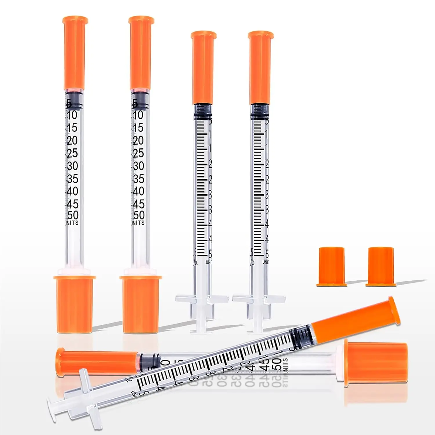 50-pack of 0.5ml disposable plastic veterinary syringes with needles, suitable for pets and farm animals; manual-action syringes thumbnail 4