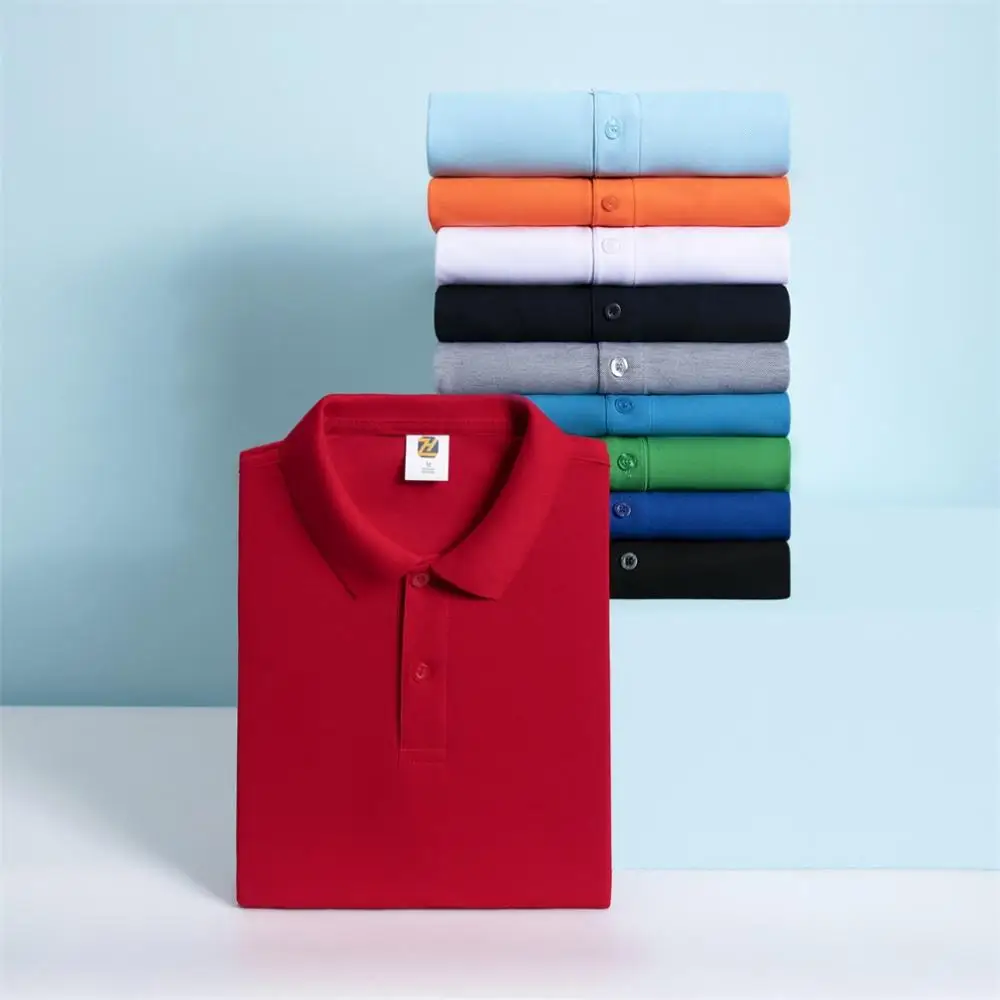 Men's and Women's New Model Summer Solid Color Lapel Short-sleeved Casual Daily Outdoor Polo Shirt Fashion Button Top 14 colors