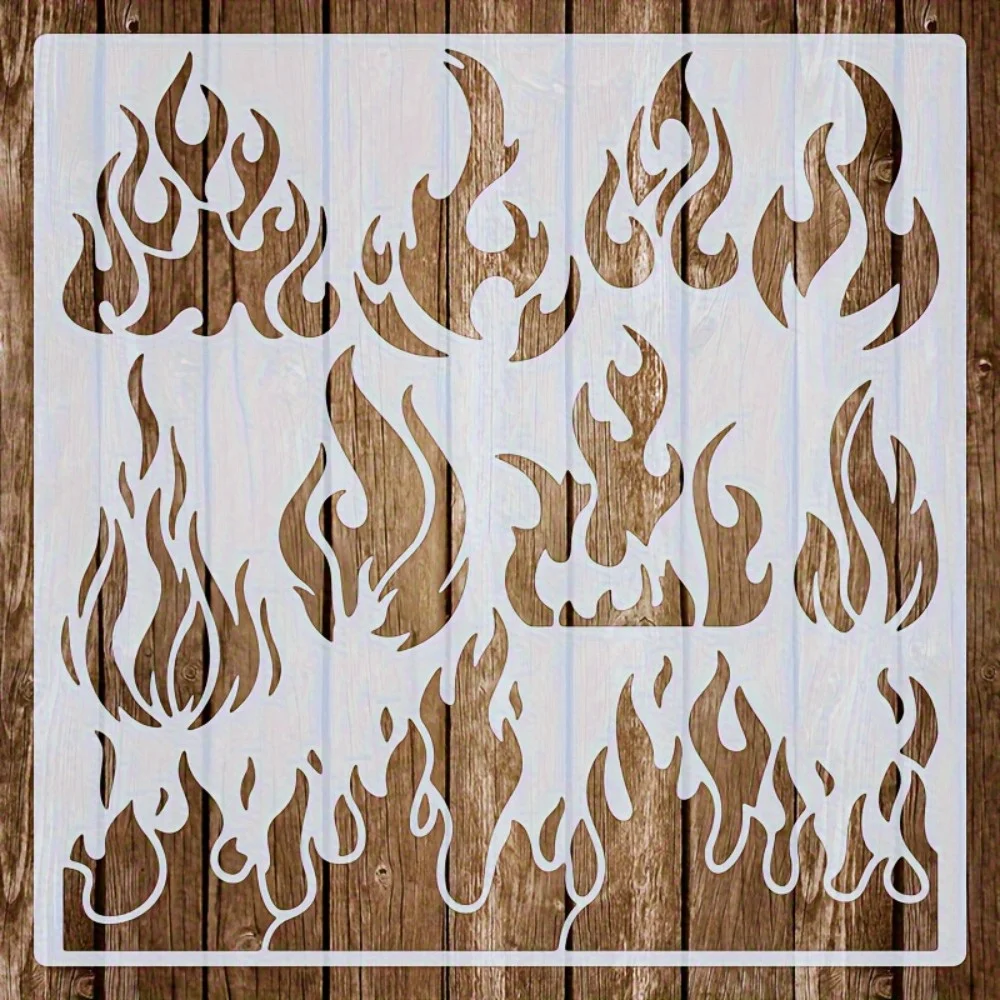 1Pc Large Flame Stencil Reusable Soft Plastic Template for DIY Wall Art Home Decor Painting on Wood Canvas Fabric thumbnail 6