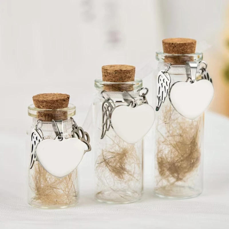 New Pet Memorial Bottle For Pet Hair Dogs Cats Fur Keepsake Bottle Storage With 3 Silver Accessories Pet Memorial Urn Container thumbnail 3