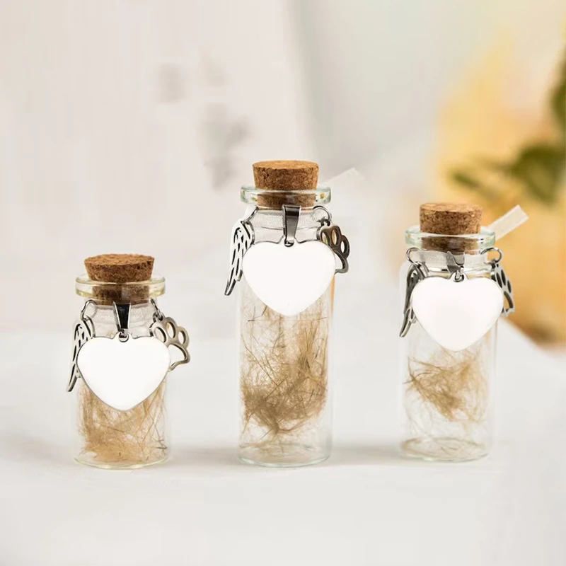 New Pet Memorial Bottle For Pet Hair Dogs Cats Fur Keepsake Bottle Storage With 3 Silver Accessories Pet Memorial Urn Container thumbnail 4