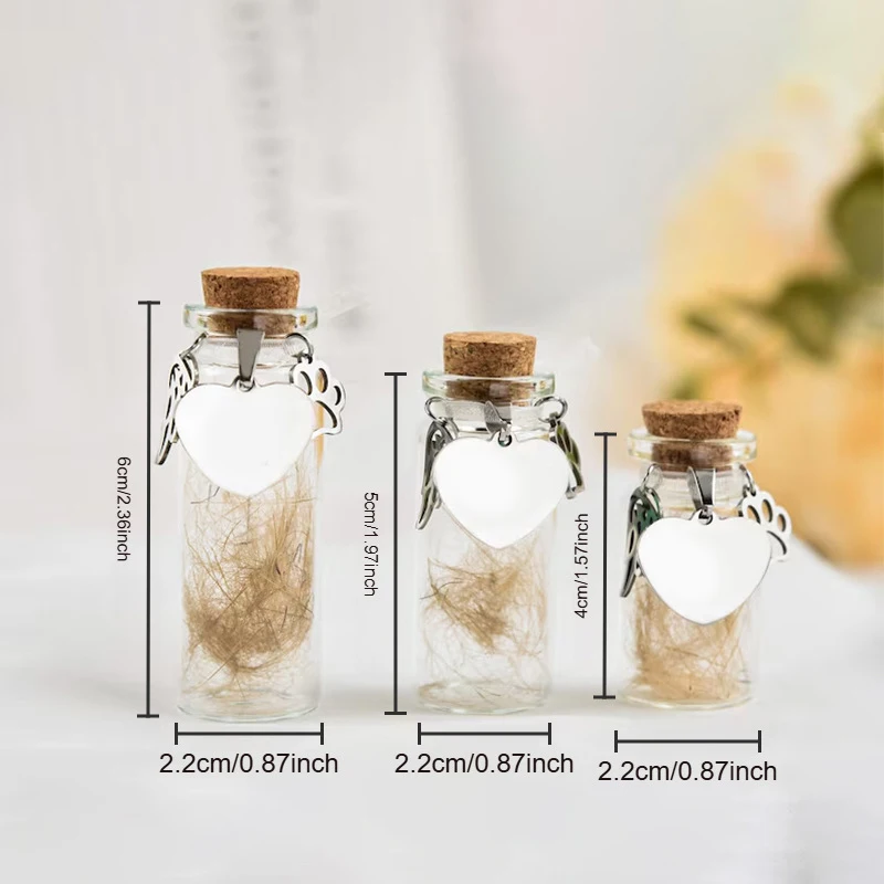 New Pet Memorial Bottle For Pet Hair Dogs Cats Fur Keepsake Bottle Storage With 3 Silver Accessories Pet Memorial Urn Container thumbnail 6