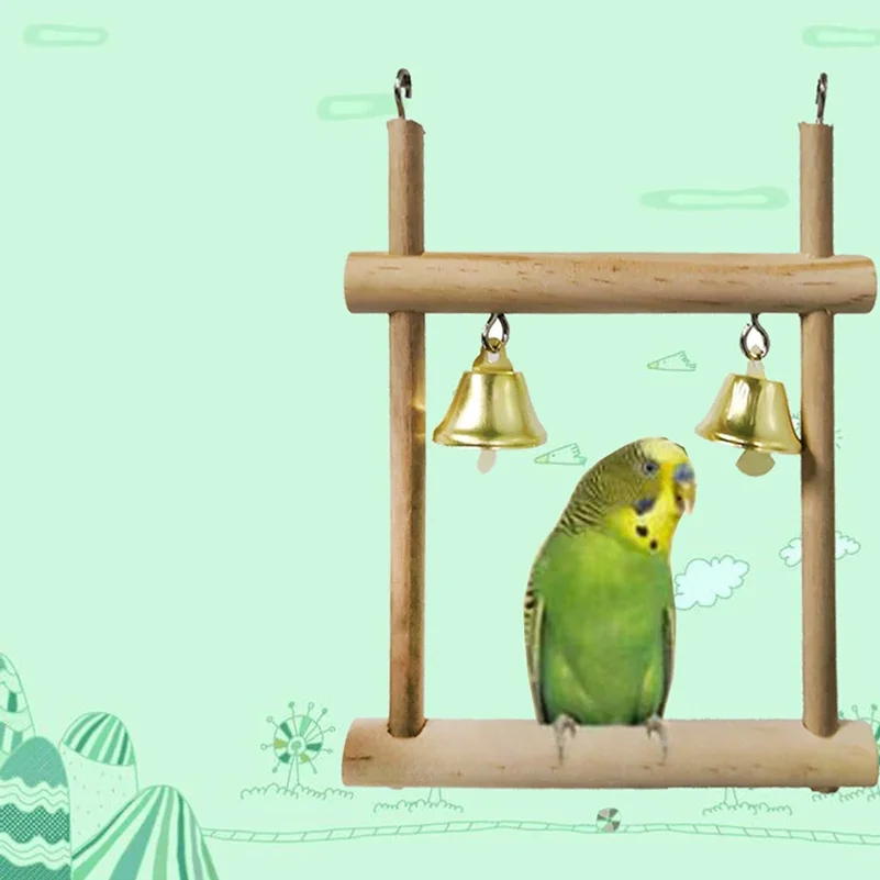 8 Pcs Parrot Toy Wood Birds Standing Chewing Rack Toys Bead Ball Heart Star Shape Parrot Toy Bird Toys Accessories Supplies thumbnail 4