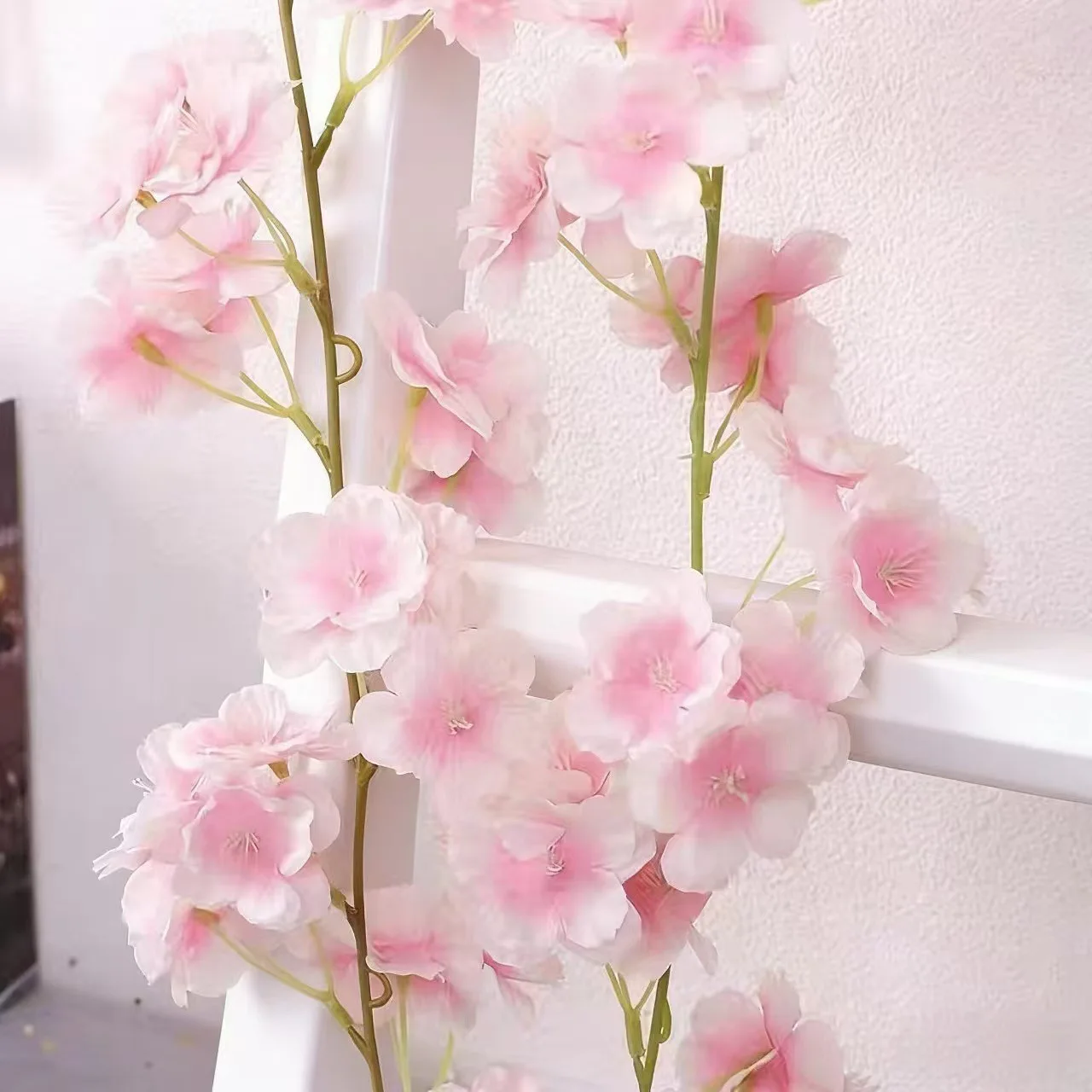 180CM Artificial Sakura Flowers Vine Wedding Garden Rose Arch Home Party Decor Indoor Outdoor Bridal Fake Silk Scrapbook Plants thumbnail 6