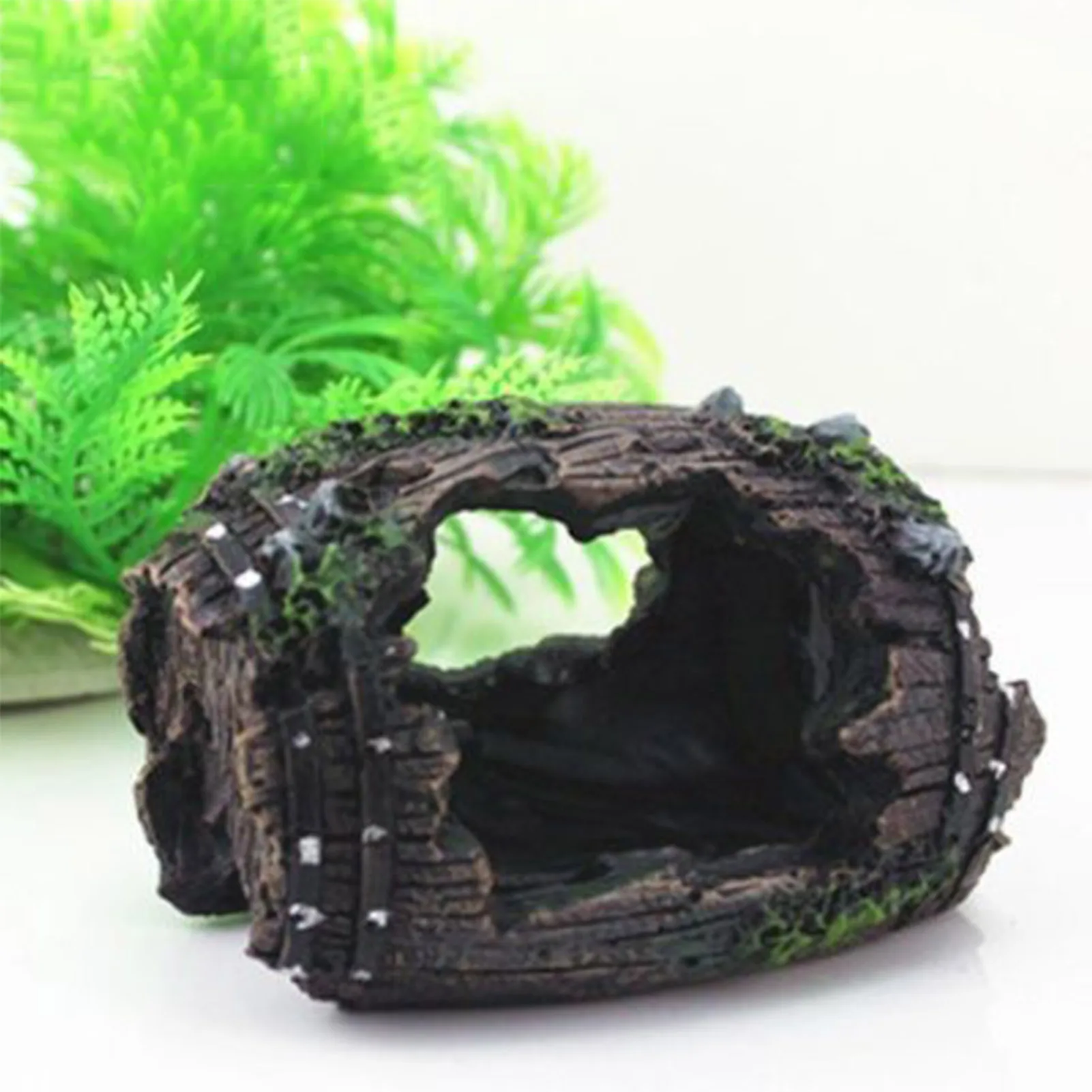 Aquarium Ornament Hollow Hole Log Tree Tunnel Cave Fish Tank Landscaping Decoration Aquatic Pet Accessories