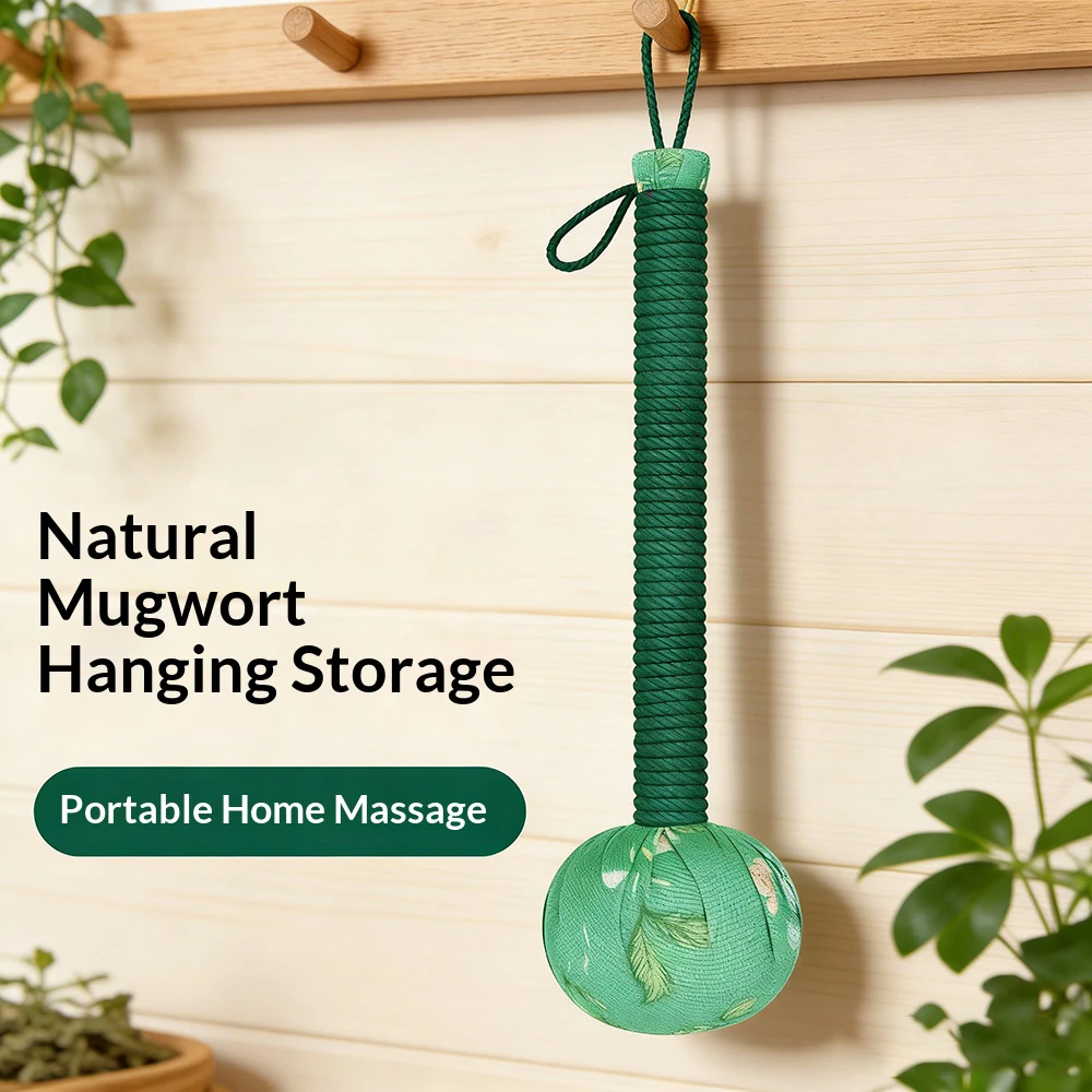 Long-Handled Wormwood Meridian Massage Hammer Health Hammer For Lymphatic Drainage Manual Full Body Back Relief Stress Reduction thumbnail 5