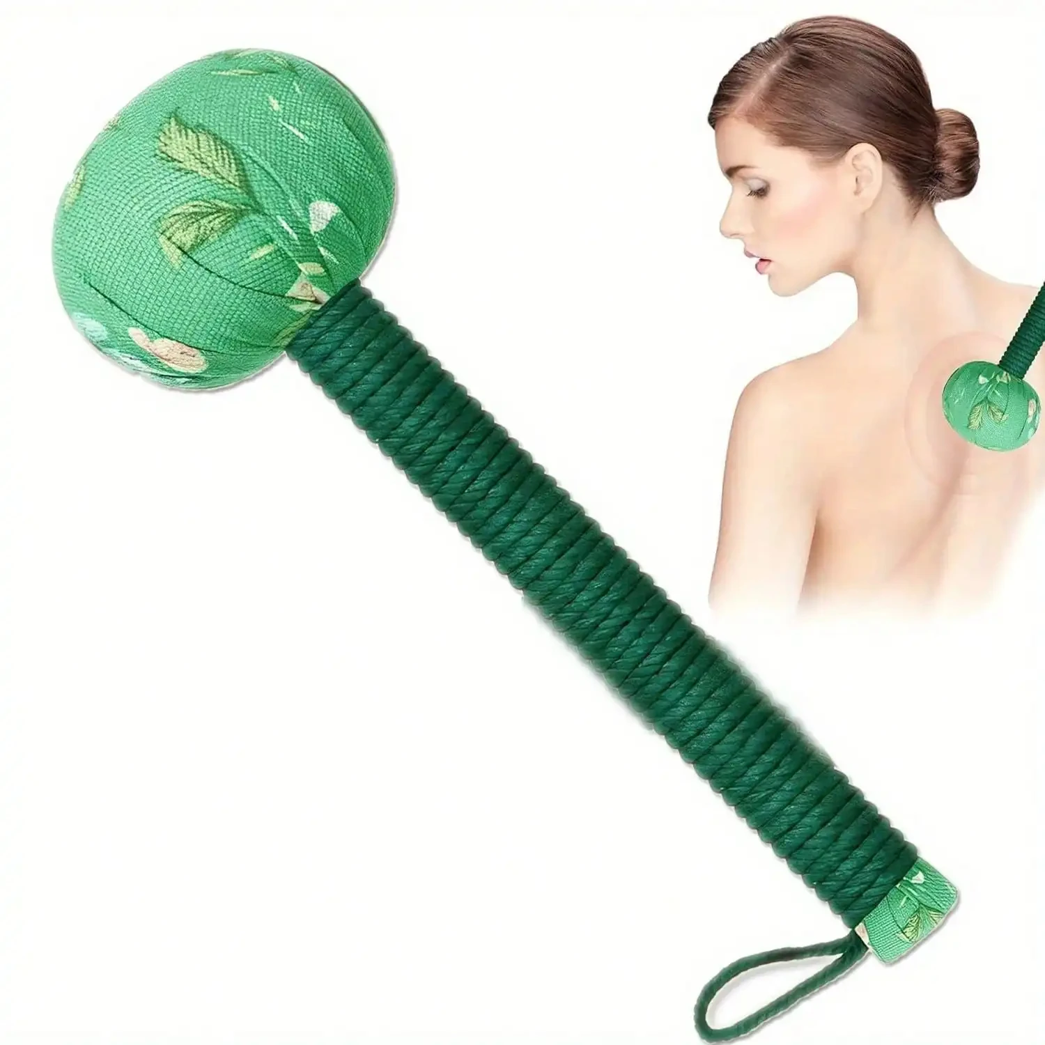 Long-Handled Wormwood Meridian Massage Hammer Health Hammer For Lymphatic Drainage Manual Full Body Back Relief Stress Reduction thumbnail 6