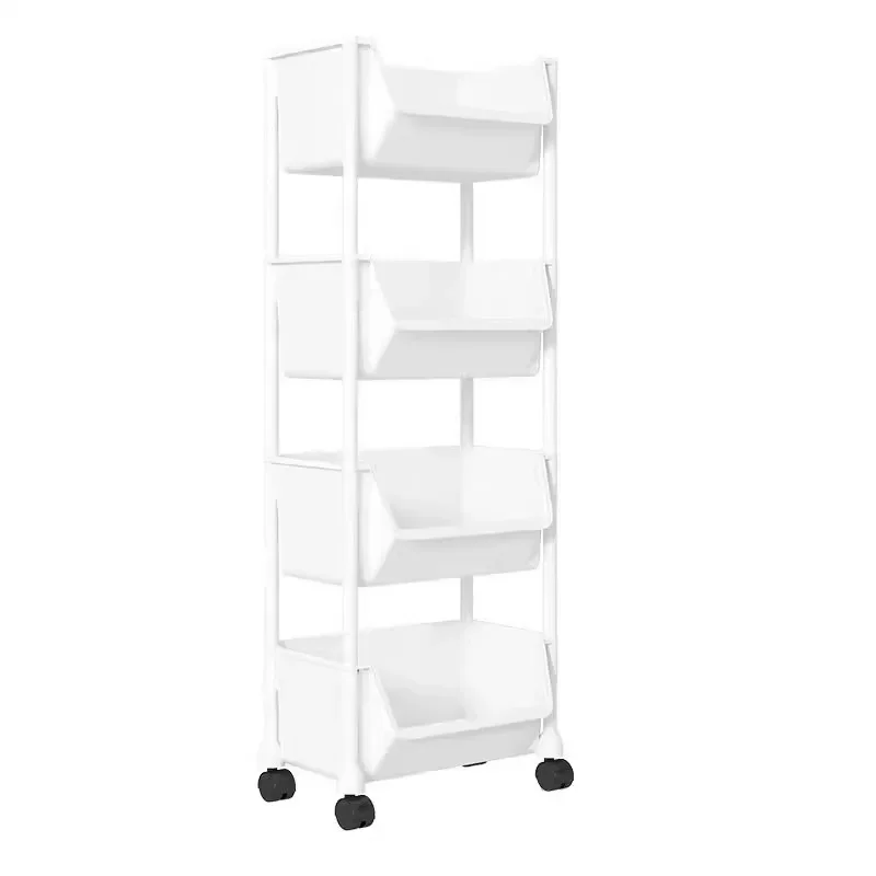 2026 Space-saving Bookcase Shelves Metal Cabinets Magazine Rack Ladder Shelf Furniture for Room Asy To Install Magazine Bookcase thumbnail 6