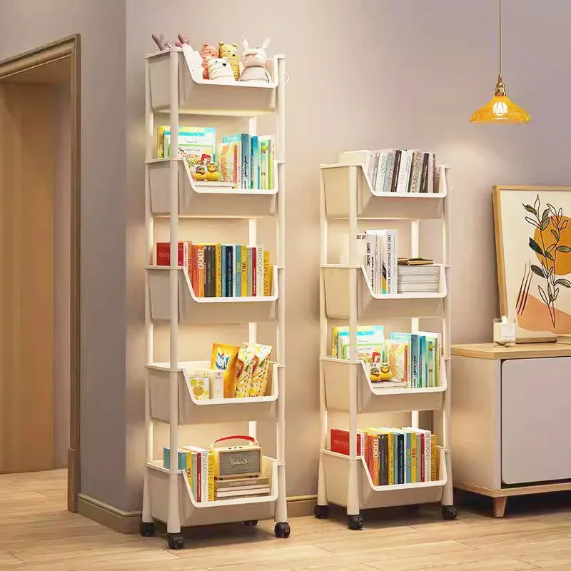 2026 Space-saving Bookcase Shelves Metal Cabinets Magazine Rack Ladder Shelf Furniture for Room Asy To Install Magazine Bookcase thumbnail 3