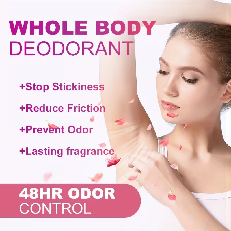 Body Deodorant Cream - Rose Sweet Fragrance, 72-Hour Scent Longevity, Portable Pack, Easy to Use (1 Piece) thumbnail 2