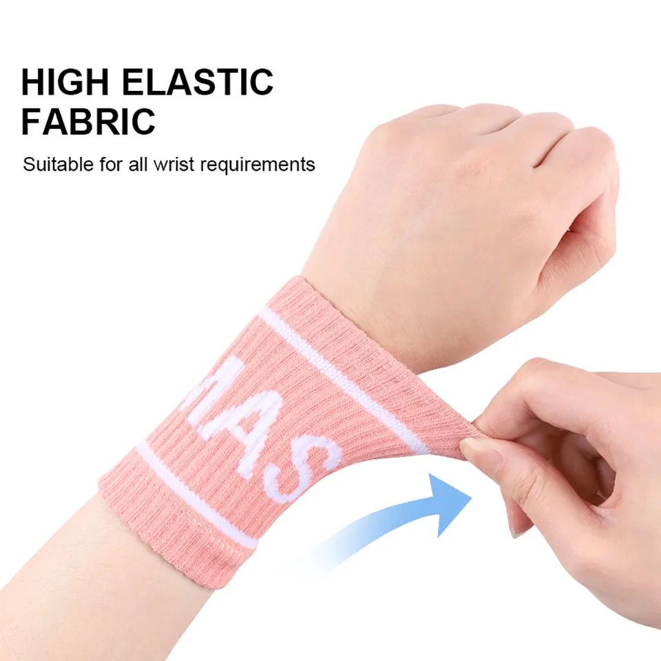 1 Pair Elastic Sport Wristband Basketball Volleyball Wrist Guard Golf Tennis Sweatband Wrist Band Fashion Colorful Wrist Support thumbnail 3