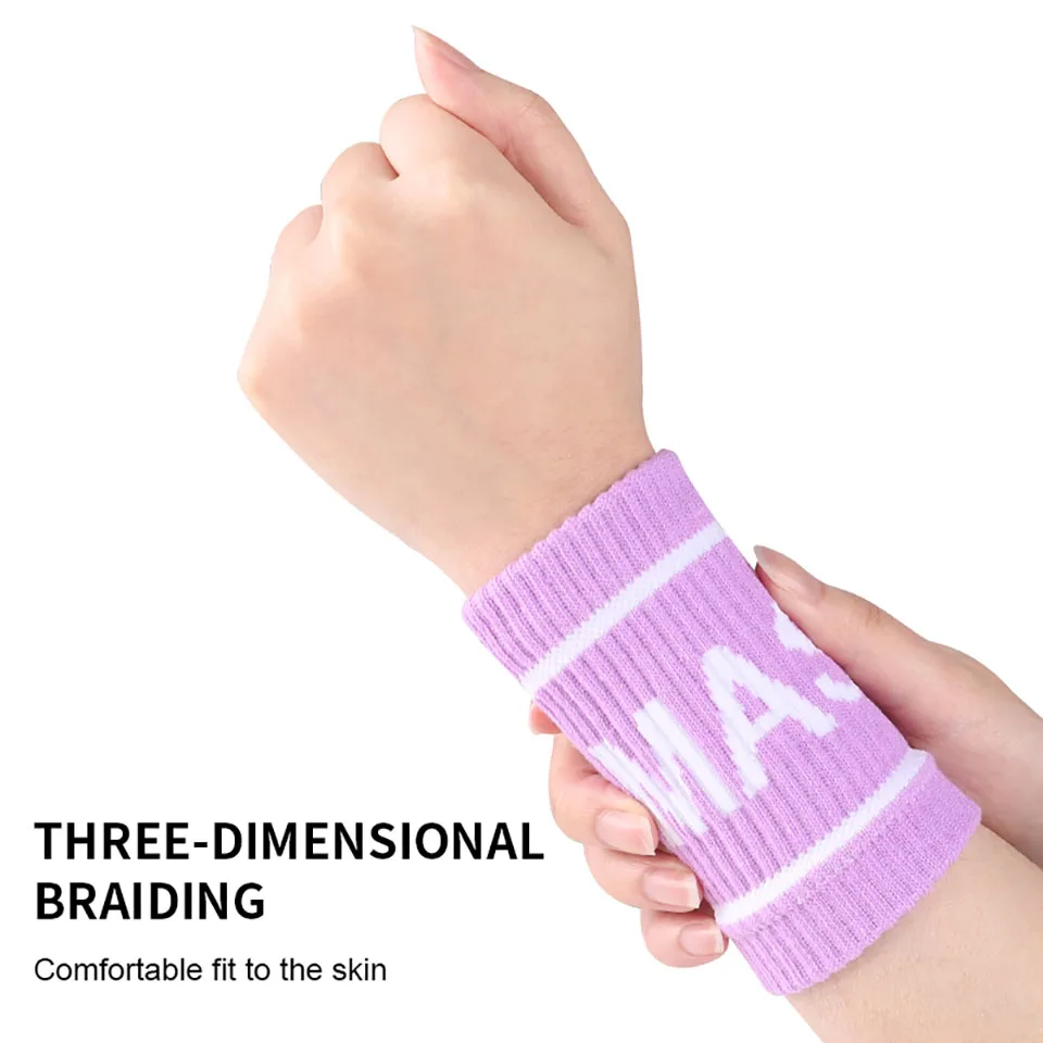 1 Pair Elastic Sport Wristband Basketball Volleyball Wrist Guard Golf Tennis Sweatband Wrist Band Fashion Colorful Wrist Support thumbnail 4