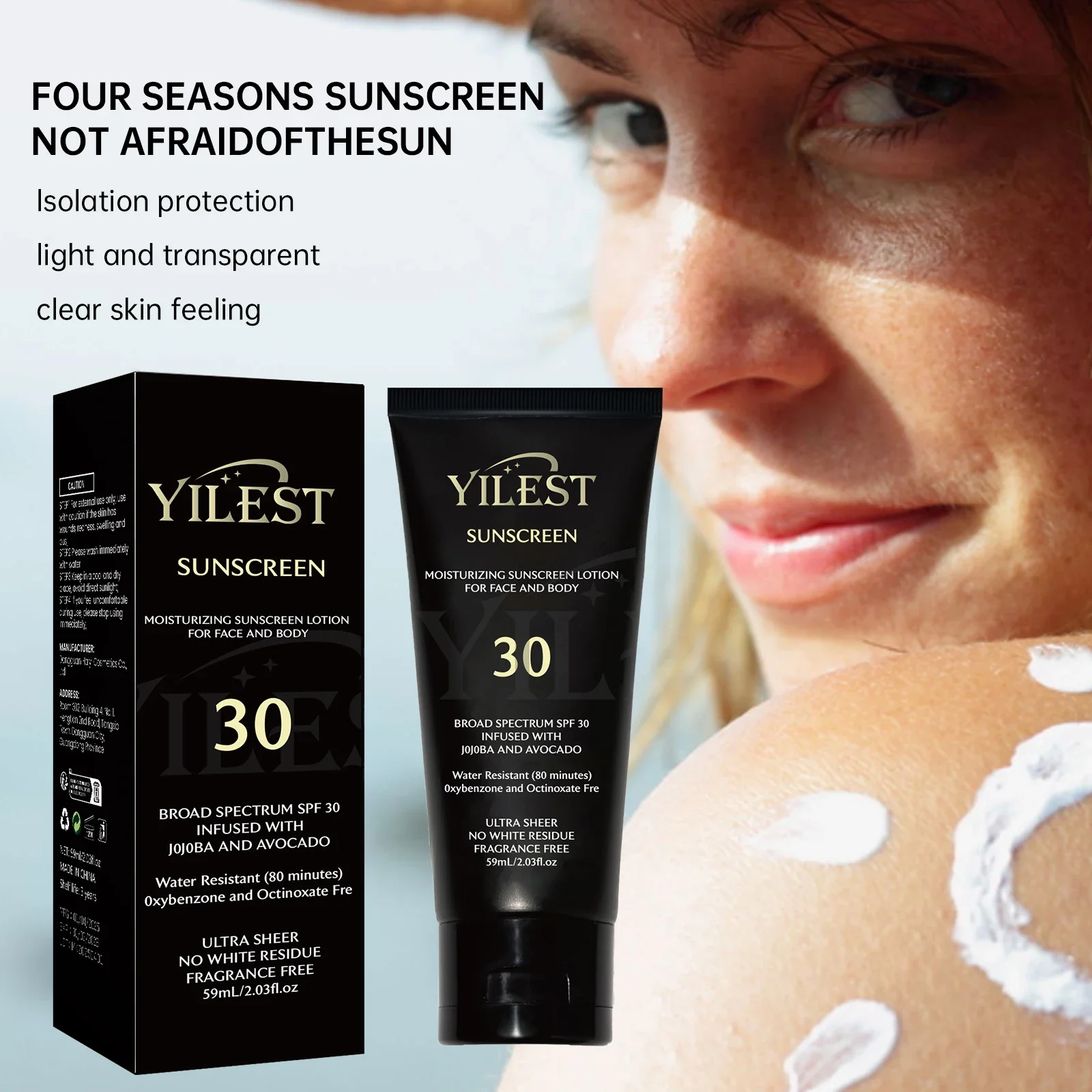 SPF 30 Broad Spectrum Moisturizing Sunscreen Lotion 59g - Water Resistant, Non-Greasy, No White Cast for Face & Body. thumbnail 2