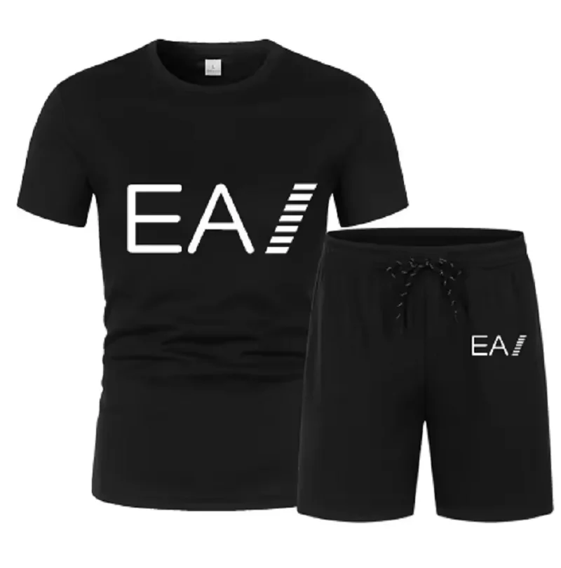 Men's Set Summer T-shirt Sports and Leisure Set thumbnail 2