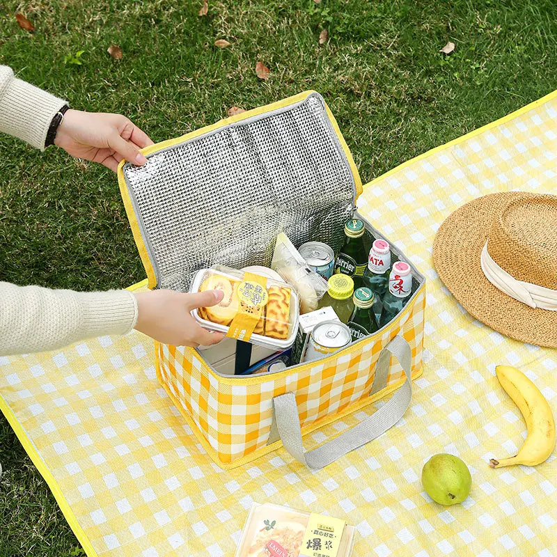 Large Capacity Insulated Picnic Bag Outdoor Camping Picnic Basket Portable Travel Lunch Bag Tote Handbag Food Thermal Cooler Bag thumbnail 2