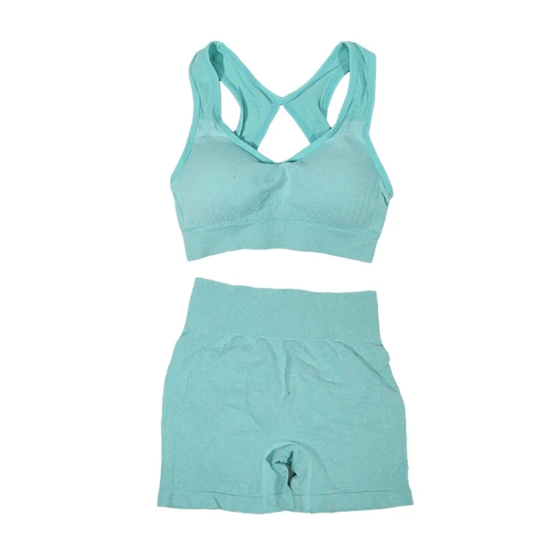 Women Summer High Waist Yoga Set Tummy Control Fitness Leggings Vest Stretchy Sportswear For Gym Running Workout Daily Sports thumbnail 2