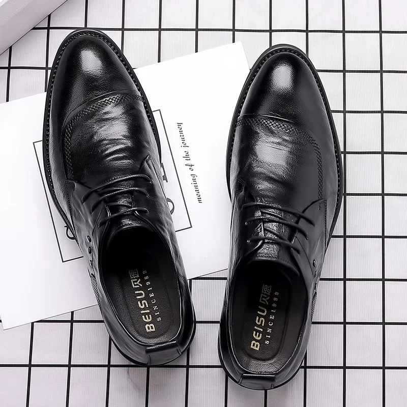 Dress Shoes for Men Shoes Male Genuine Leather Business Formal Oxfords Footwear Man High Quality Leather Loafers Zapatos Hombre thumbnail 3