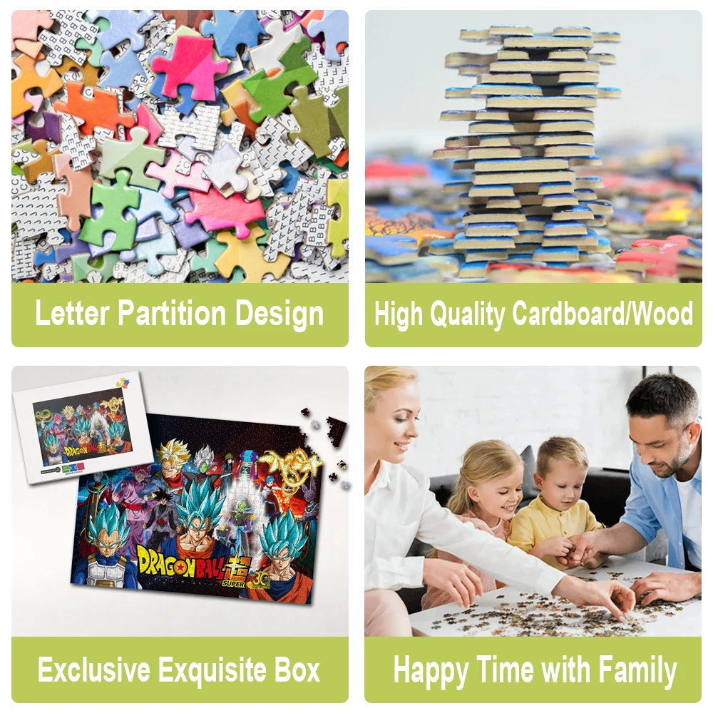 Montessori Educational Games Dragon Ball Anime 1000 Pieces Jigsaw Puzzle Brain Teaser Toy for Kids Adults Fun Family Table Game thumbnail 3
