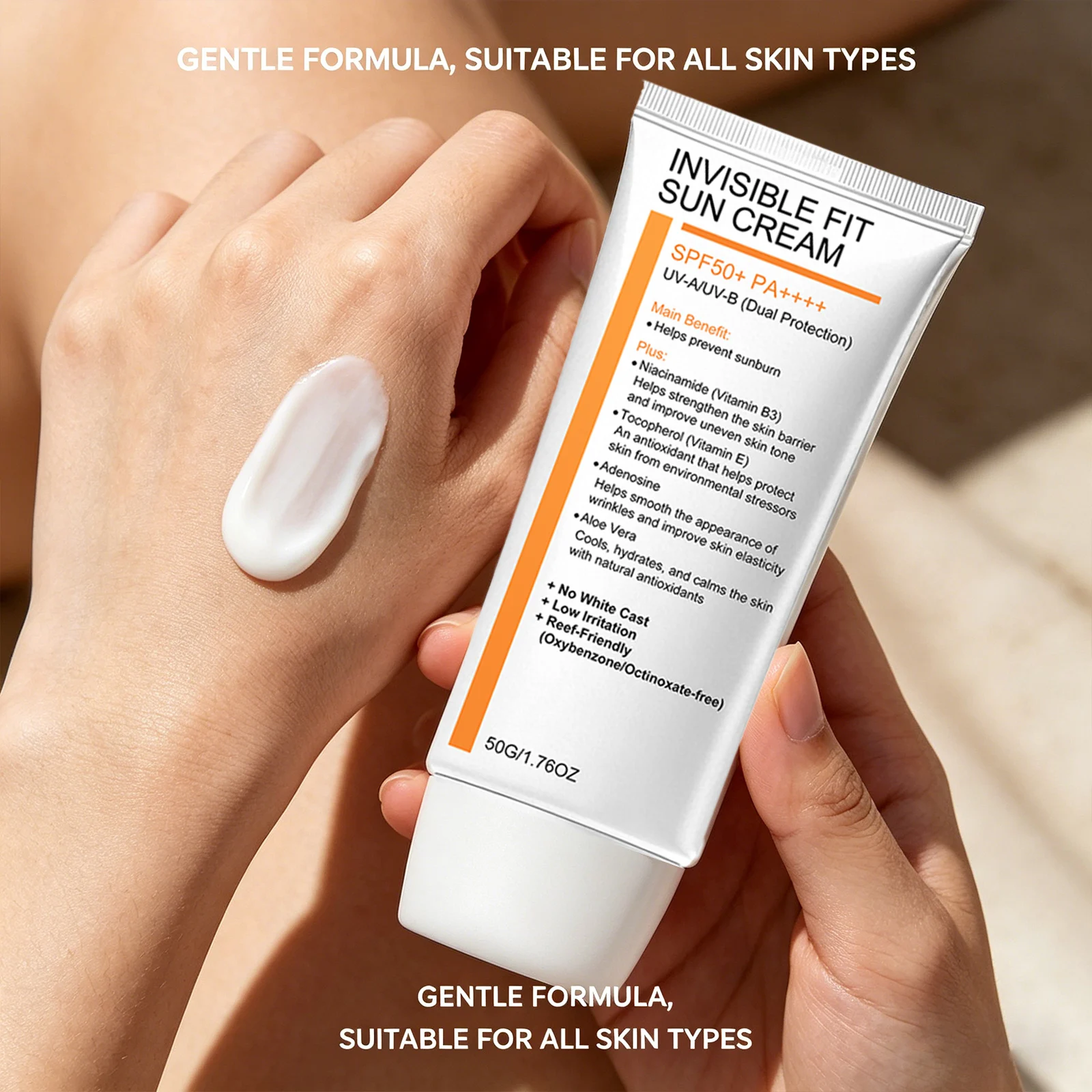 Niacinamide Moisturizing Cream Protecting Against UV Rays Reducing Photodamage Soothing Skin Discomfort Invisible Fit Sun Cream thumbnail 5