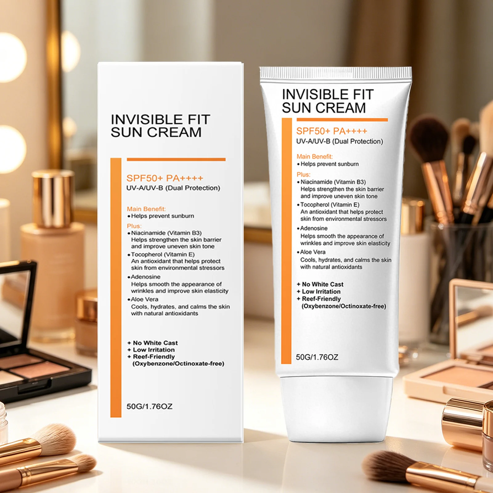 Niacinamide Moisturizing Cream Protecting Against UV Rays Reducing Photodamage Soothing Skin Discomfort Invisible Fit Sun Cream thumbnail 4