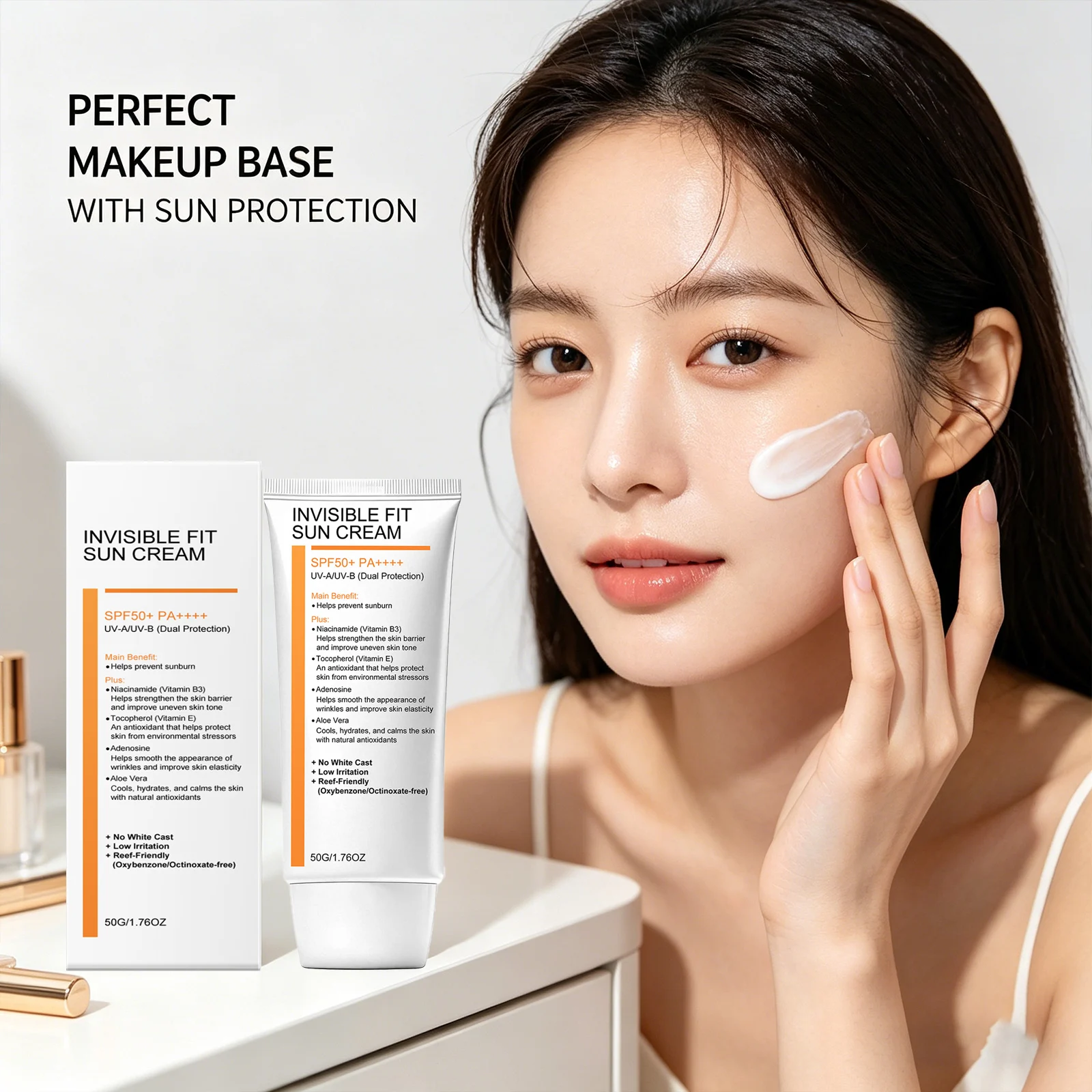 Niacinamide Moisturizing Cream Protecting Against UV Rays Reducing Photodamage Soothing Skin Discomfort Invisible Fit Sun Cream thumbnail 2