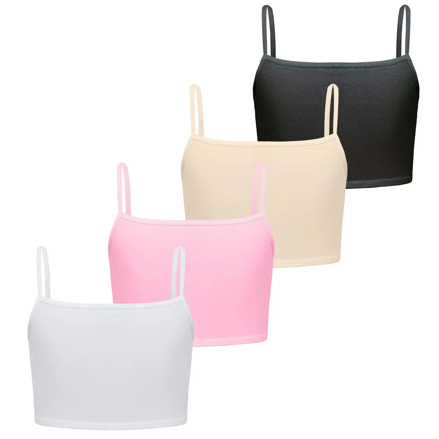 4PC Girls Solid Color Underwear Sport Wireless Small Training Puberty Bras Baby Girls Bra Undergarment Clothes