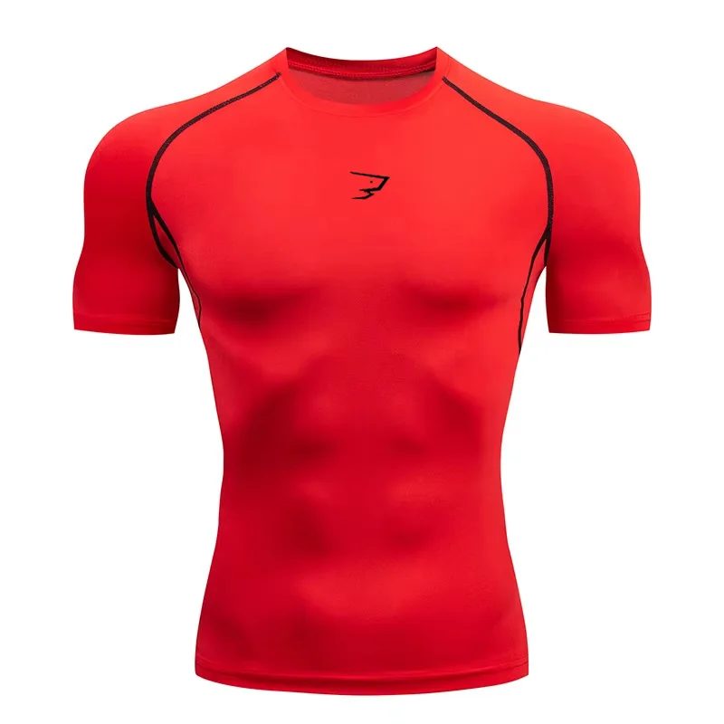 Men Running Compression Short Sleeve Sport Tees Gym Fitness Sportshirts Male Jogging Tracksuit Homme Athletic Shirt Tops thumbnail 6